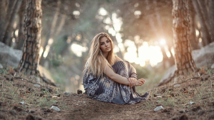 sunrise, portrait, nature, model