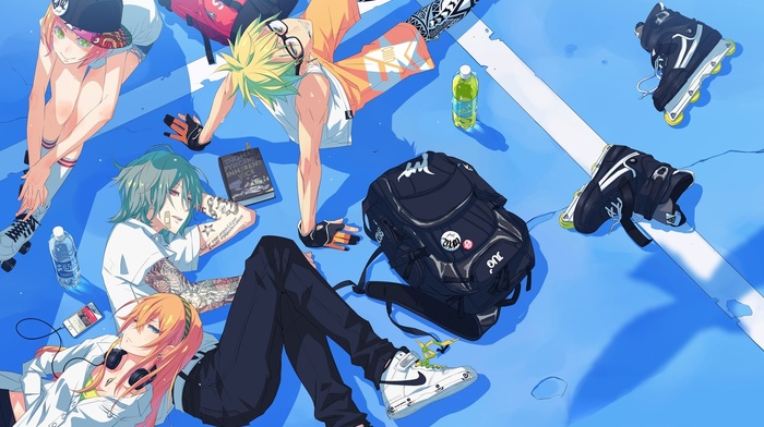 anime boys, glasses, skates, original characters, anime girls, headphones, anime