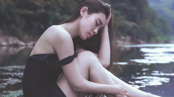 Asian, girl, girl outdoors