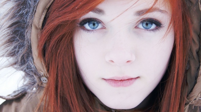 girl, face, redhead