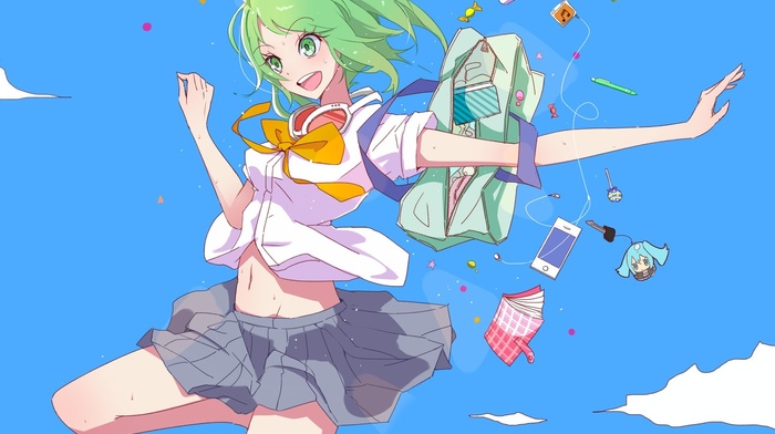 Megpoid Gumi, anime girls, Vocaloid, school uniform