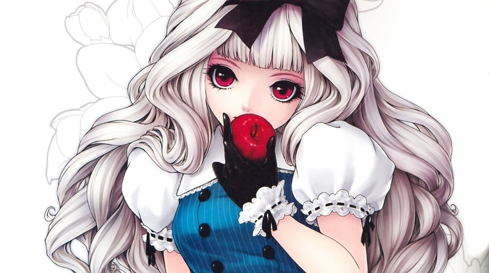Alice, original characters, red eyes, anime girls, gloves