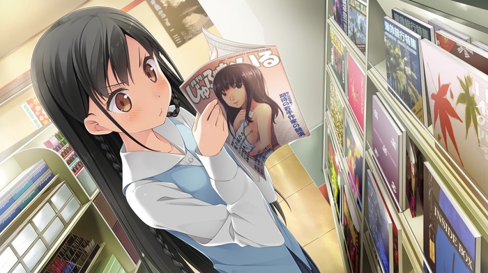 Nanase Sena, reading, anime girls, Koi Suru Kanojo no Bukiyou na Butai, Kantoku, visual novel