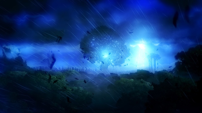 nature, landscape, storm, spirits, Ori and the Blind Forest, lights, forest, trees