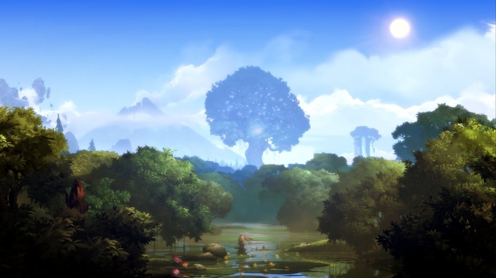 landscape, Ori and the Blind Forest, forest, lights, nature, trees, spirits