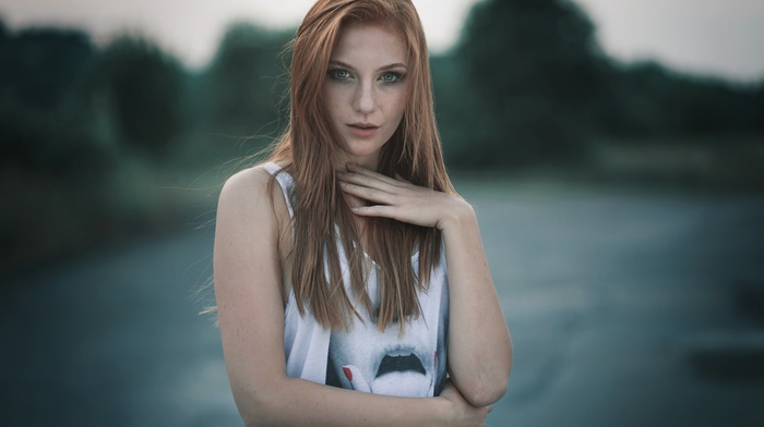 redhead, girl, portrait
