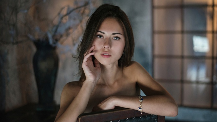 girl, Catherine Timokhina, portrait, chair, model, face