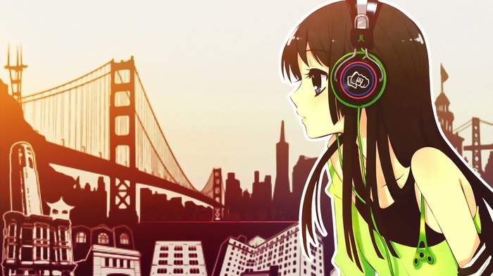 Akiyama Mio, K, on, headphones, anime girls