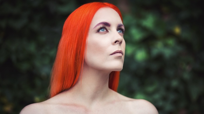 girl, face, redhead, portrait