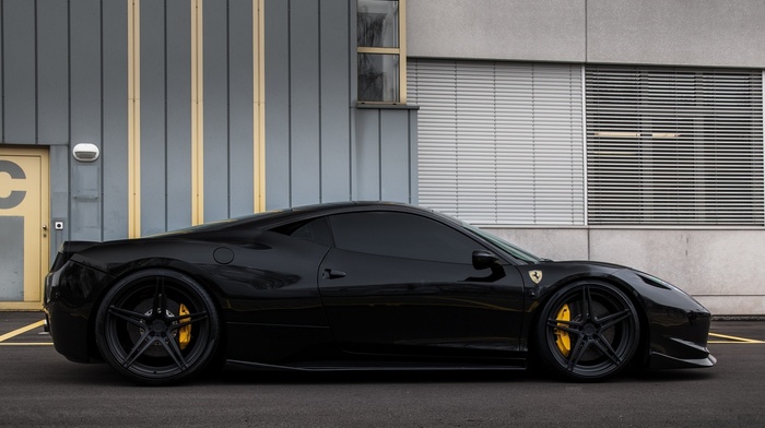 black, car, Ferrari, ferrari 458