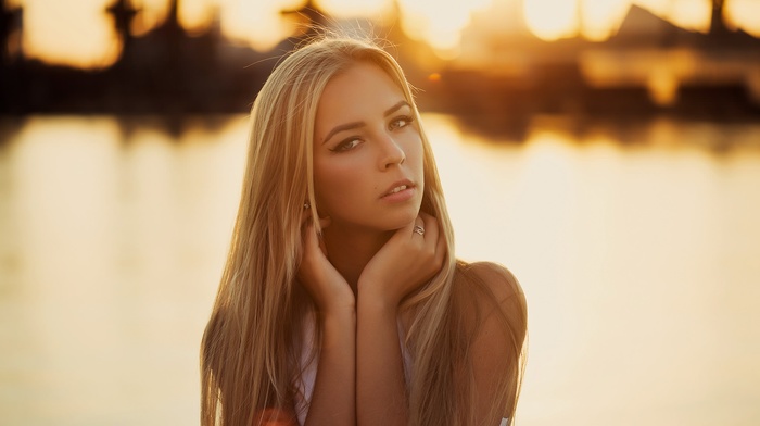 girl, face, portrait, blonde