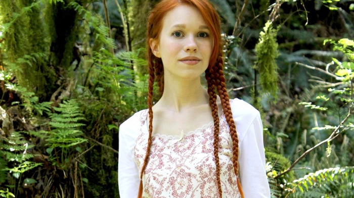 DollyLittle, braids, white clothing, redhead