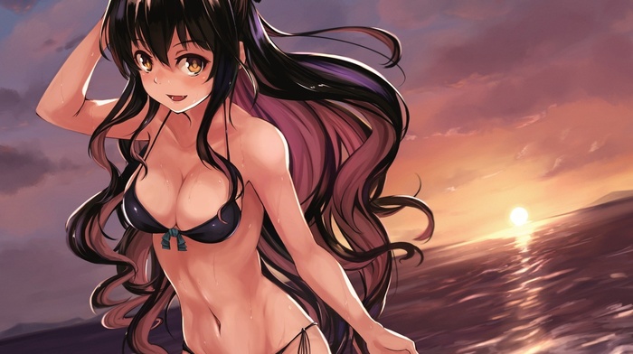 bikini, brunette