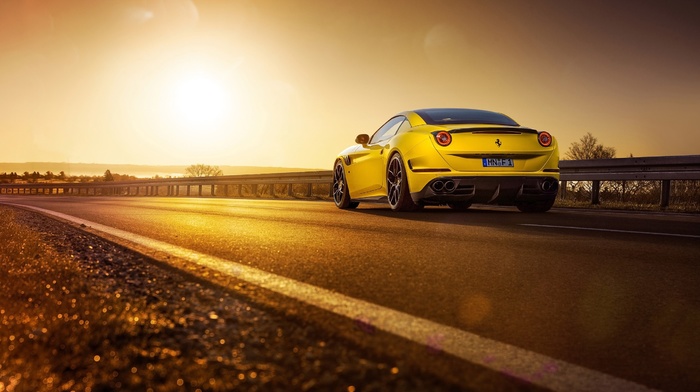 Ferrari California T, road, sunset, car, Novitec Rosso