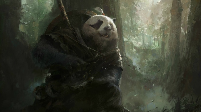 magic, World of Warcraft Mists of Pandaria, fantasy art, panda, Mazert Young