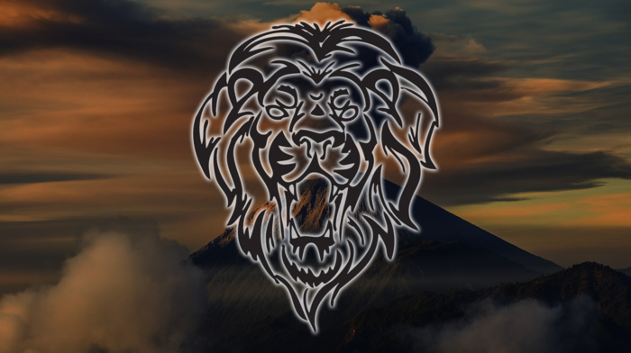 lion, vulcano