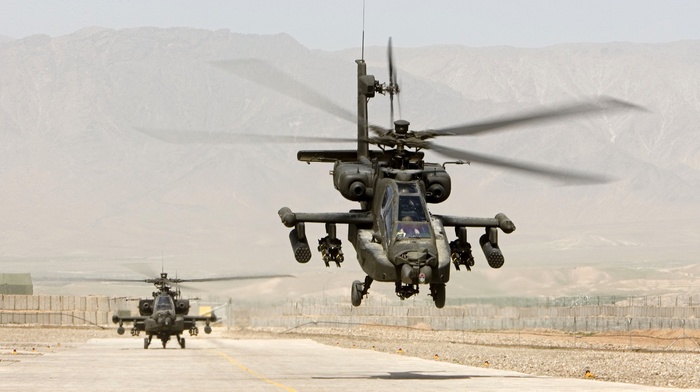 desert, military aircraft, helicopters, Boeing AH, 64 apache
