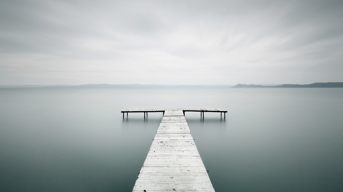 blurred, wooden surface, bright, sticks, long exposure, clouds, landscape, nature, hill, horizon, wood, sea, water, pier