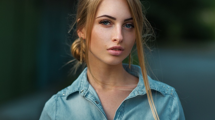 portrait, girl, blue eyes, closeup, blonde, face
