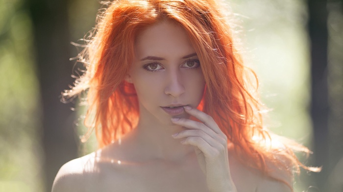 face, girl, redhead, portrait