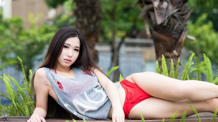 girl, Asian, bikini