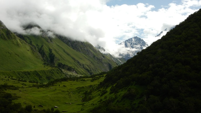 valley, nature, India, Himalayas, clouds