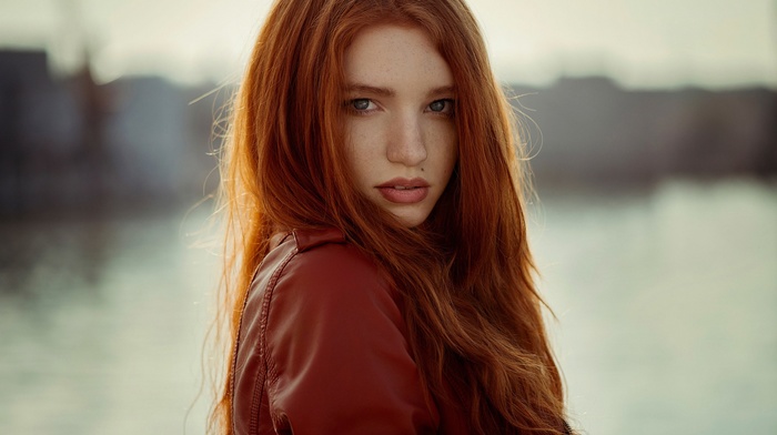 redhead, portrait, model, girl