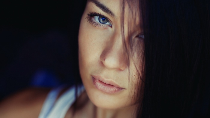 face, brunette, eyes