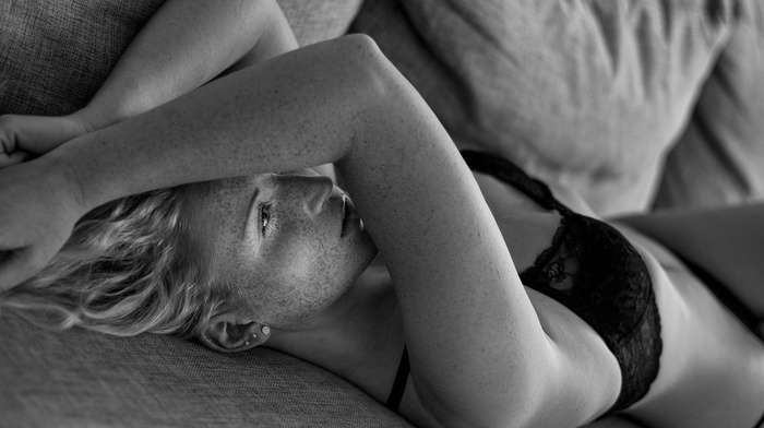 model, monochrome, girl