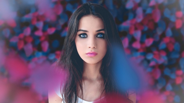 face, portrait, girl, blue eyes