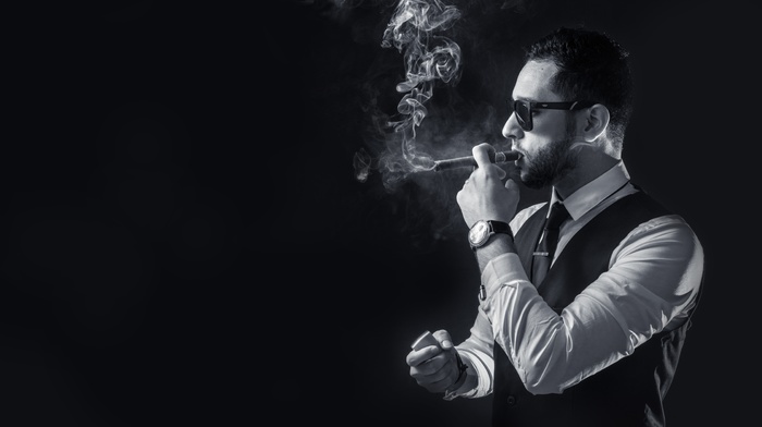 watch, cigars, smoke, smock, smoking, men, suits