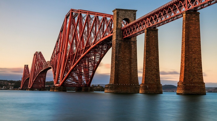 Forth Bridge, UK, Scotland, Edinburgh, water, architecture, bridge, sea, long exposure