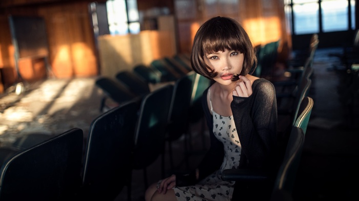 Karina Kim, Maxim Guselnikov, Asian, girl, sitting, portrait