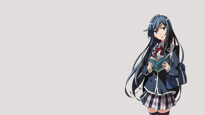 simple background, Yahari Ore no Seishun Love Comedy wa Mac, school uniform, Yukinoshita Yukino