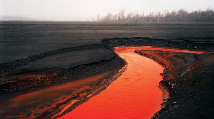 volcano, river, rust