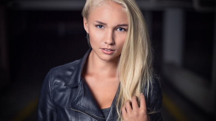 blonde, face, portrait, girl