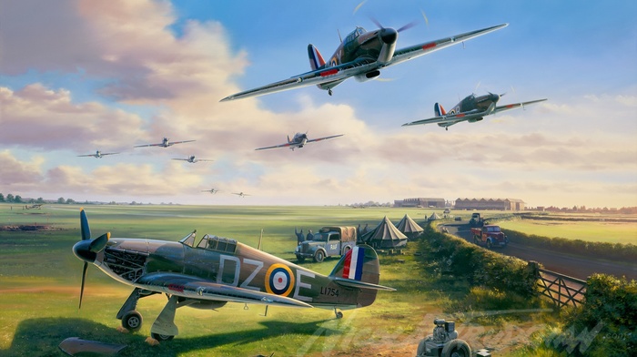 Hawker Hurricane, Battle of Britain, military aircraft, Royal Airforce, Hawker, World War II