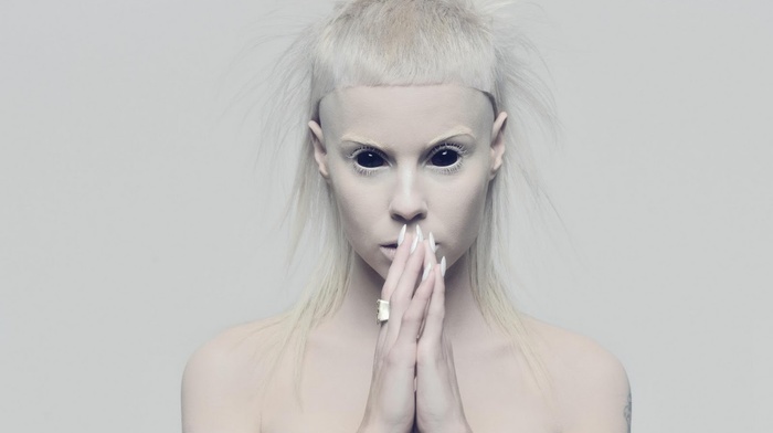 white hair, black eyes, white, girl, Die Antwoord, Yolandi Visser