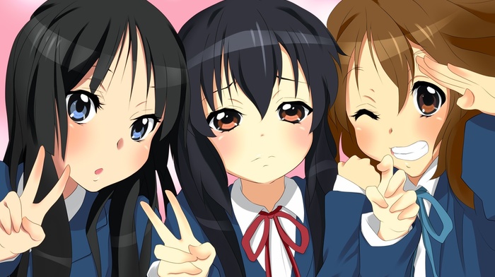 Nakano Azusa, anime girls, K, on, Hirasawa Yui, anime, Akiyama Mio