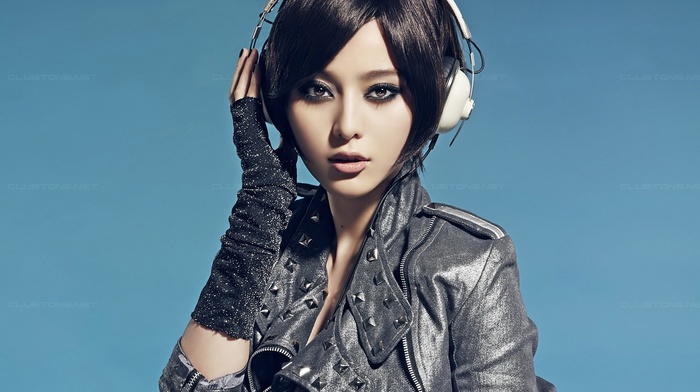 Fan Bingbing, headphones, girl