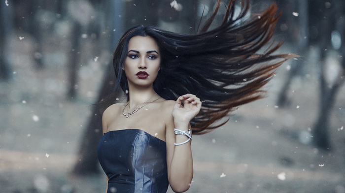 looking away, portrait, dress