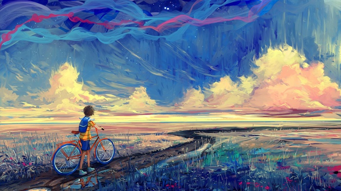 fantasy art, artwork, bicycle