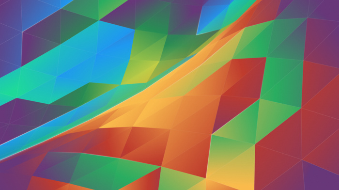 KDE, digital art, geometry, colorful, abstract, triangle, artwork