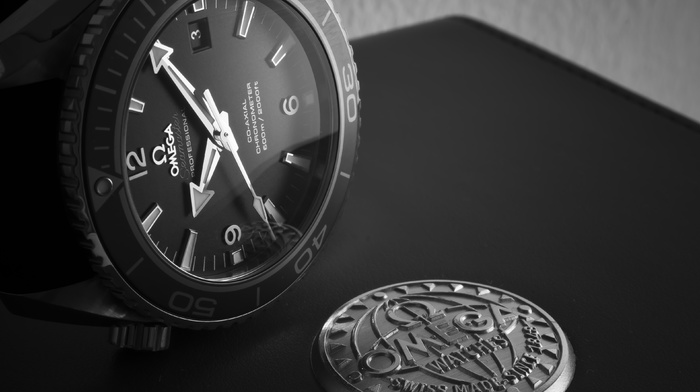 luxury watches, Seamaster, watch, dials, macro, monochrome, Omega watch, Switzerland, numbers