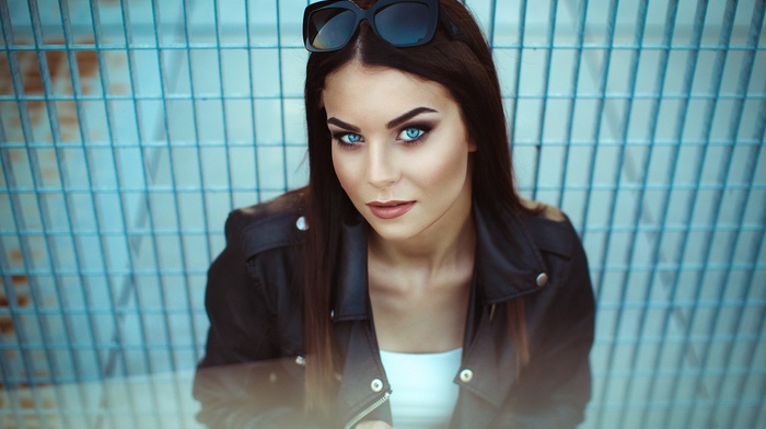 portrait, girl with glasses, face, girl