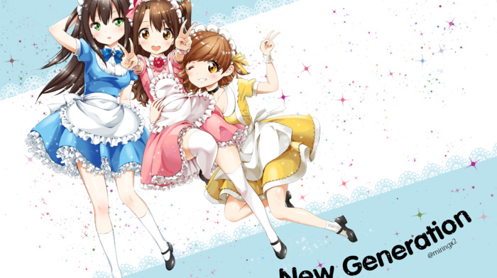 maid outfit, THE iDOLMSTER Cinderella Girls, anime girls, Honda Mio, long hair, Shibuya Rin, Shimamura Uzuki