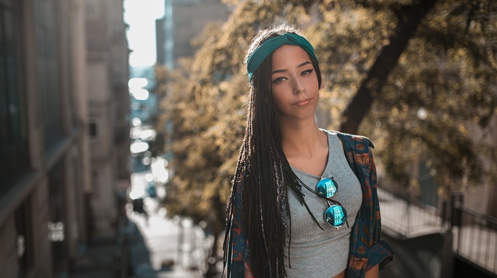 girl with glasses, girl, portrait