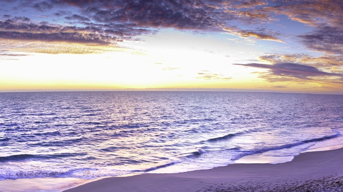 multiple display, Australia, sea, landscape, beach, horizon, sunrise