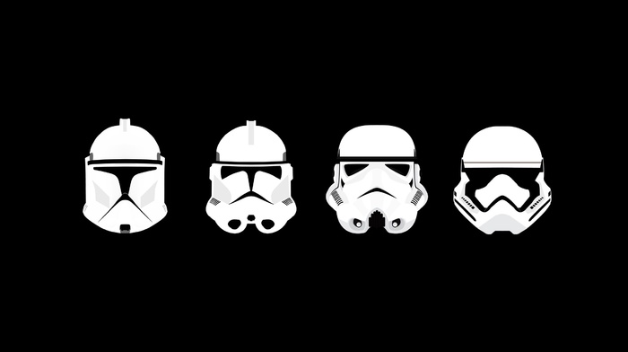 minimalism, clone trooper, Star Wars, stormtrooper, helmet