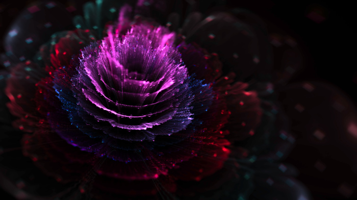 fractal, flowers, CGI, fractal flowers